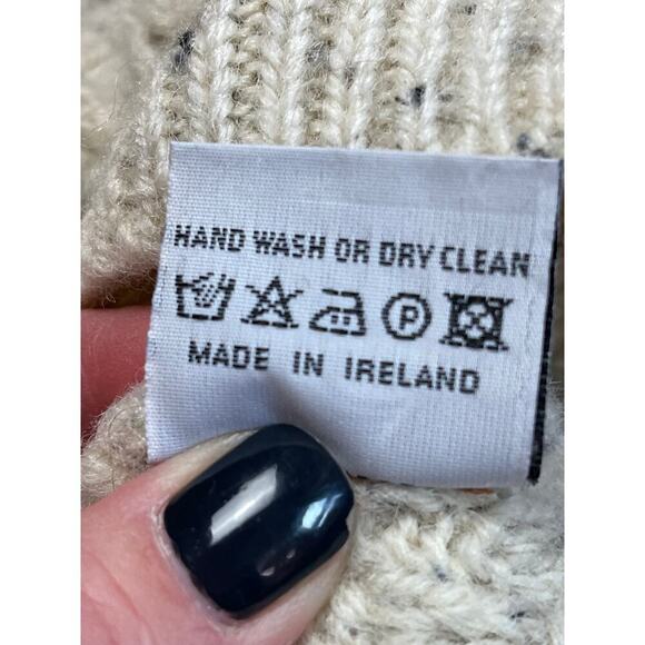 Blarney Woolen Mills Ivory Speckled Yarn Wool Sweater Cardigan Toddler Size S - Picture 7 of 7